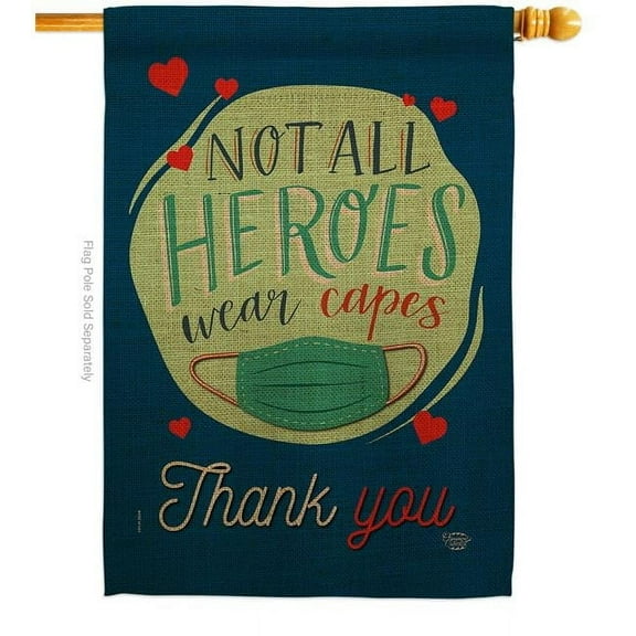 Thank You All Heroes First Responders EMT 28 x 40 in. Double-Sided Decorative Vertical House Flags for Decoration Banner Garden Yard Gift