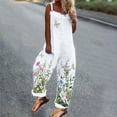 thumbnail image 2 of Cyber&Monday Deals Dyegold Jumpsuits for Women Casual, Summer Jumpsuits for Women Wide Leg Floral Print Casual Summer Lightweight Bib Overall Sleeveless ​Square Neck ​Rompers, 2 of 8