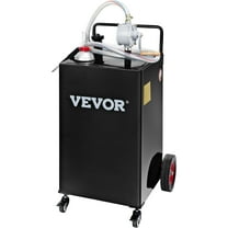 VEVOR Gas Caddy , 30 Gallon, Gas Storage Tank & 4 Wheels, with Manuel Transfer Pump, Gasoline Diesel Fuel Container for Cars, Lawn Mowers, ATVs, Boats, More, Black