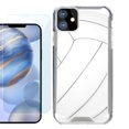 thumbnail image 1 of For Apple iPhone 12 Case, iPhone 12 Pro Case, Hybrid Bumper Phone case, with Tempered Glass Screen Protector, by OneToughShield ® - Volleyball, 1 of 3