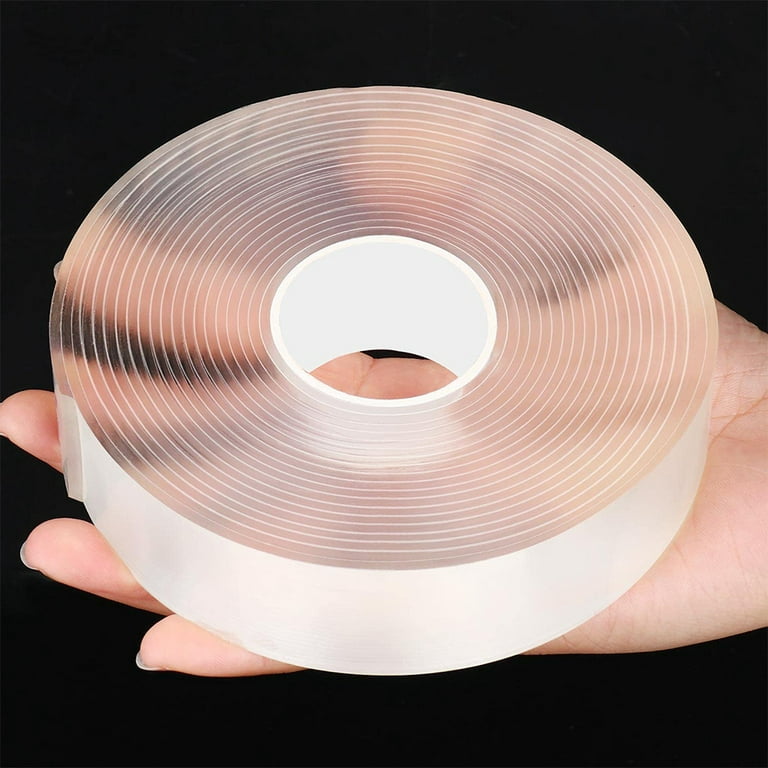 Double Sided Tape, 1 Roll Total 16.4FT Removable Nano Tape, Strong Sticky  Transparent Adhesive Tape, Cuttable Double Stick Tape Heavy Duty for  Household, Office 