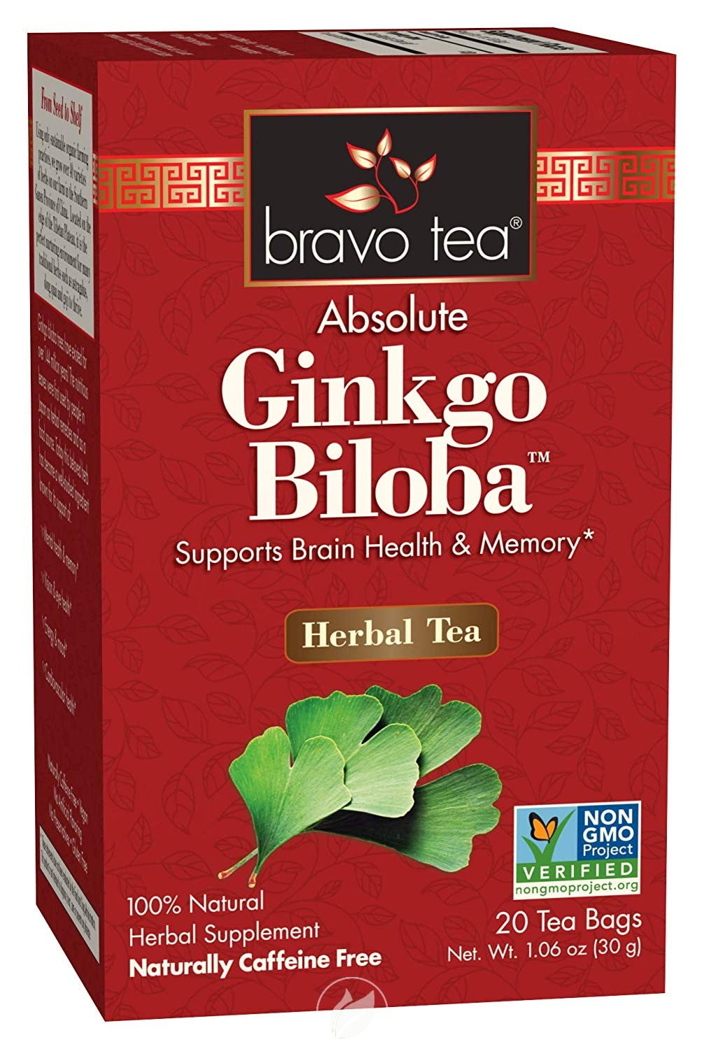 Absolute Gingko Biloba Tea 20 Bags by Bravo Tea & Herbs, Pack of 2