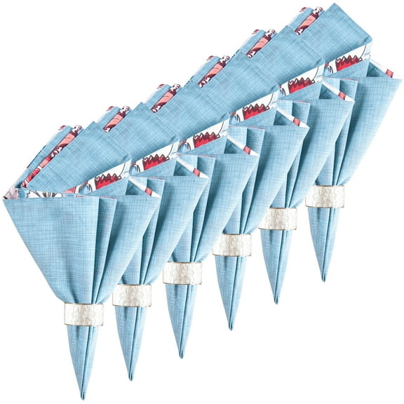 Adrienne Floral Cotton Reversible Cloth Napkin Set of 6