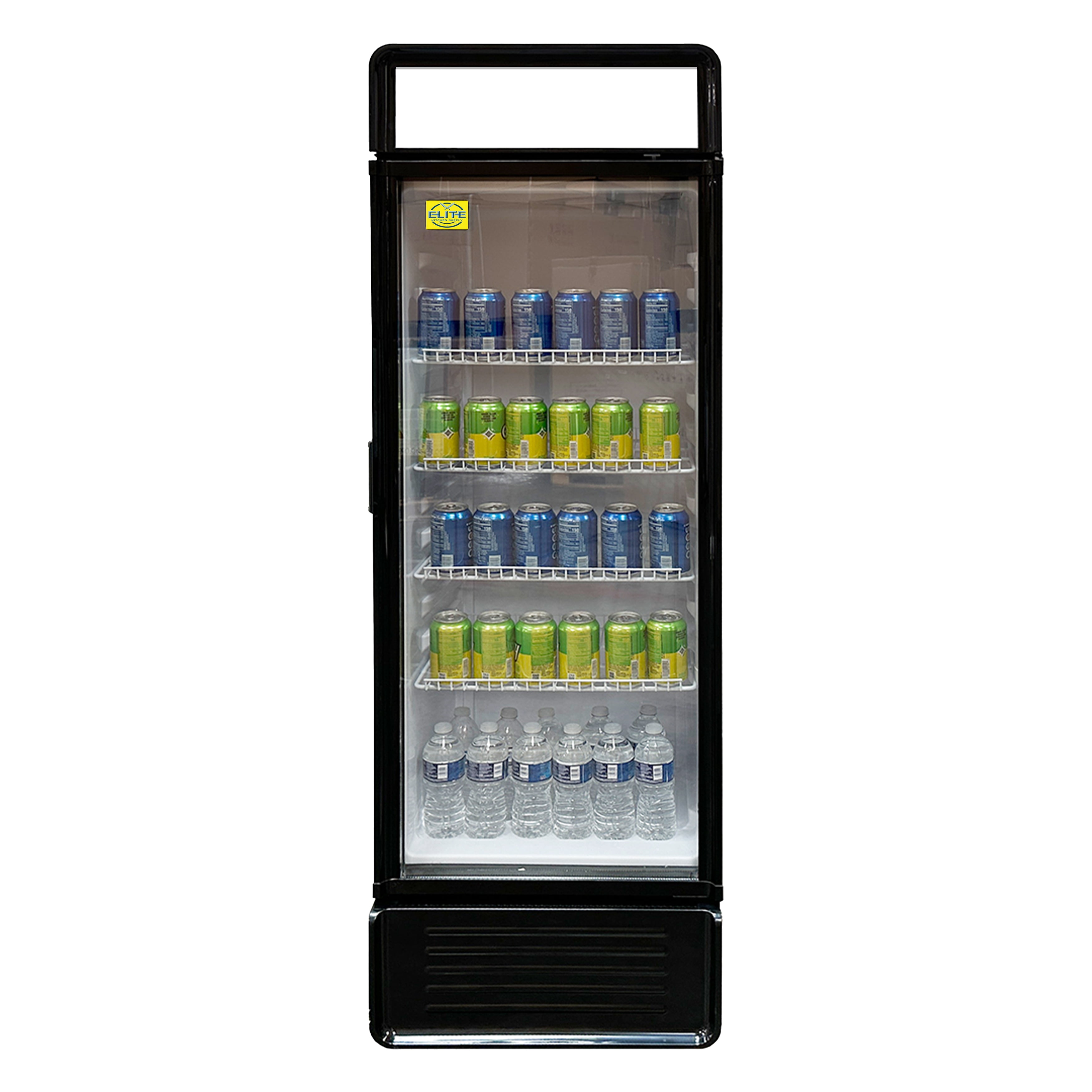 22" Single Glass Door Commercial Refrigerator, 8.1 Cu. Ft. Beverage Display Fridge, NSF Certified