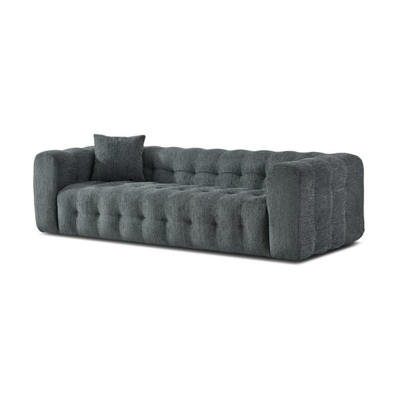 Marsi Luxry Modern Chesterfield Gray French Boucle Fabric Couch