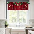 thumbnail image 5 of Christmas Valance Curtain for Kitchen, Red Snowflake Christmas Bells Christmas Tree Gift Valances Curtains Window Treatment Drapes for Bedroom Living Room 54x18In, 5 of 6