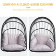 thumbnail image 5 of DWVO Indoor/Outdoor Wicker Swing Egg Chair Hammock Hanging Chair Nest Basket with Stand, UV Resistant Removable & Washable Cushions,350LB Capacity for Bedroom, Balcony, Garden - Black, 5 of 7