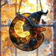 thumbnail image 4 of Mystic Witch Acrylic Suncatcher – Faux Stained Glass Window Hanging With Hat & Moon, Halloween Enchanted Home Decor 4335579168 9737, 4 of 4