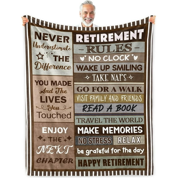Retirement Gifts for Women Men, Retirement Gifts for Men 2025, Retirement Gifts, Best Gifts for Retirement Man Woman, Happy Retirement Gifts, Retirement Gifts for Teacher, Retirement Blanket 50"X60"