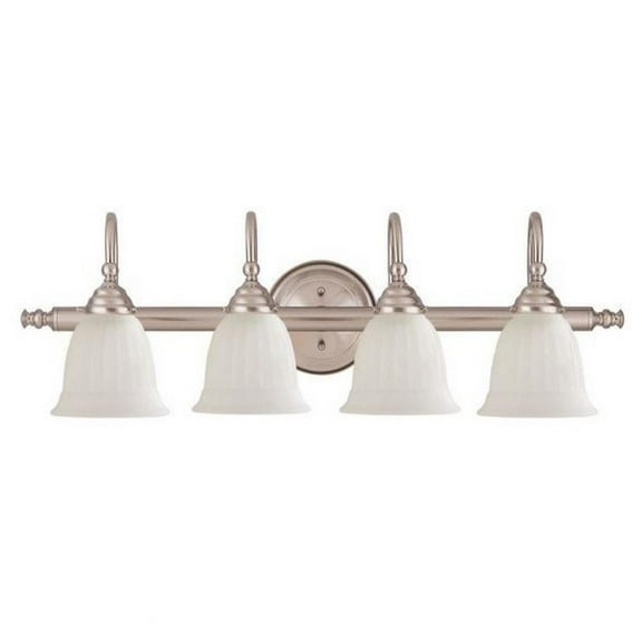 4 Light Bath Bar-Traditional Style with Transitional Inspirations-9 inches Tall By 31 inches Wide-Satin Nickel Finish Bailey Street Home