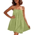 thumbnail image 6 of Taqqpue Cami Dresses for Women Spaghetti Strap Cami Lounge Dress Backless Solid Color Sleeveless House Dress Short Sundress Beach Vacation Flowy Swing Mini Dress for Women, 6 of 10