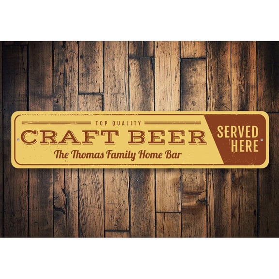 Craft Beer Novelty Sign, Metal Wall Decor - 4x18 inches