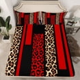 thumbnail image 2 of Feelyou Fashion Red Abstract Full Size Sheets, Cheetah Leopard Print Bed Sheets, Chic Polkadots Sheet Sets, Lightweight Room Decor, 4 Pieces, 2 of 7