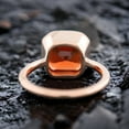 thumbnail image 5 of Square Shape Orange Sapphire Solitaire Ring Rose Gold Plated Antique Ring Bezel Set Birthstone Jewelry Stacking Engagement Ring Gift For Mom, 5 of 5