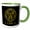 Green/White, variant on 3drose, Libra Zodiac Symbol. Image of a Scales in a Round Frame. Gift, Charm, 11oz Two-tone Green Mug