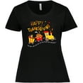 thumbnail image 3 of Inktastic Happy Thanksgiving Turkey Train with Food Women's Plus Size T-Shirt, 3 of 5