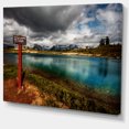 thumbnail image 2 of Azure Mountain Lake with Clouds - Landscape Canvas Art Print, 2 of 4