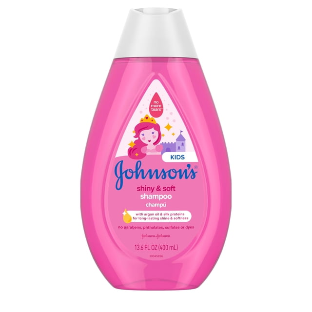Champú Johnson's Kids Shiny & Soft sin lágrimas, 400 ml, con aceite de argán