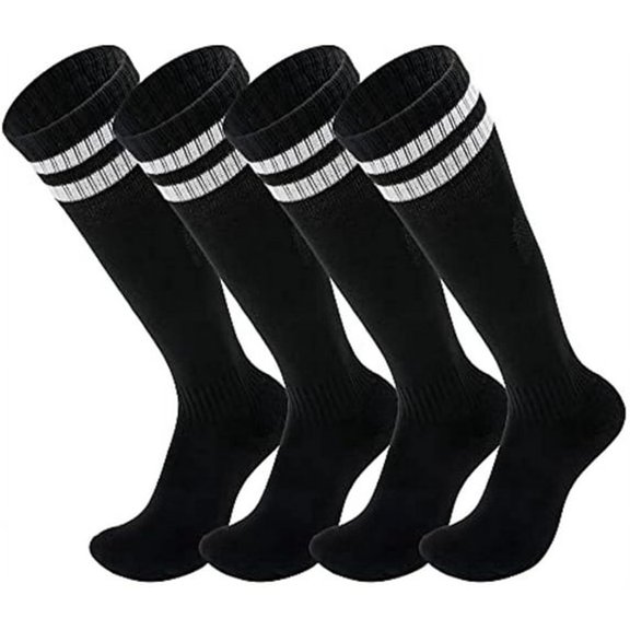 OQRKI 2 Pair Kids Football Socks for 5-12 Years Old Breathable Sports Training Soccer Socks Girls and Boys for Running,Practice,And Outdoor Activities