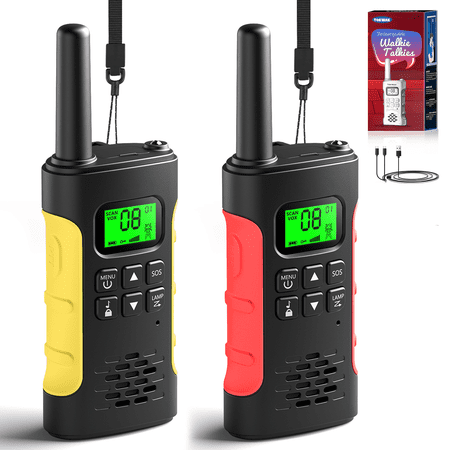 Walkie Talkies 2 pack, Walkie Talkie for Kids Adults, Rechargeable Walkie Talkies, Two Way Radio with 22 FRS Channels, LED Flashlight VOX LCD Display