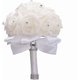 thumbnail image 1 of A white Bouquet for Bridesmaids with Diamond Soft Ribbon, Faux PE Rose Bridal Blooms (Diameter: 8.26"H: 10" ), 1 of 4