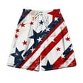 thumbnail image 5 of Chiccall Mens Independence Day Flag Printed Shorts Plus Size Elastic Waist Drawstring Summer Beach Swim Trunks with Pockets Wine, 5 of 5