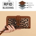 thumbnail image 4 of Wrangler Wristlet Wallet Women RFID Blocking Wallet, Card Cases & Money Organizers Large Capacity Bifold Clutch Wallets Ladies Female Card Cash Phone Wallets with ID Window, Lepard-Brown, 4 of 7