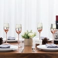 thumbnail image 3 of MyGift 9 oz Champagne Flute Ombre Rose Gold Stemware Glasses, Set of 4, 3 of 7