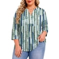 thumbnail image 2 of Fantaslook 3/4 Sleeve Plus Size Tops for Women Henley Neck Button Blouses Dressy Floral Tunic Work Shirts L-5XL, 2 of 9