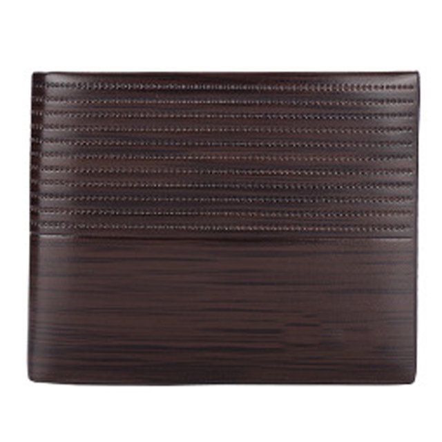 Cartera de hombre de cuero minimalista delgada con bolsillo frontal y doblez de cuero suave