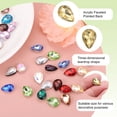 thumbnail image 3 of Uxcell Piedras de Rhinestone en forma de lágrima de acrílico con respaldo puntiagudo para hacer joyas, adornos de cristal para disfraces, manualidades 10 x 14 mm Oro, 3 of 5