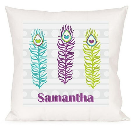 Personalized Feather Design Accent Pillow