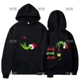 thumbnail image 1 of Sudadera con capucha Christmas Happy para hombre y mujer, verde, peluda, sudadera con gráfico Grinch, manga larga, fiesta, cálido, 2023, 1 of 4