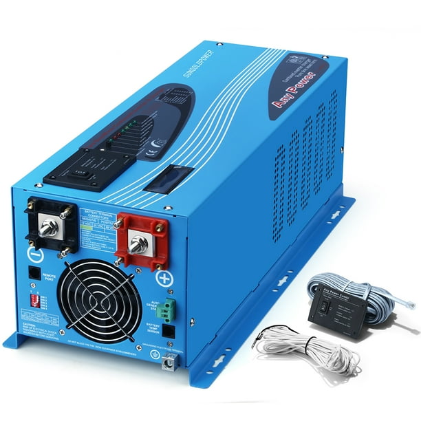 SUNGOLDPOWER 3000W Peak 9000W Pure Sine Wave Power Inverter DC 12V AC 120V with Battery AC