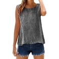thumbnail image 5 of Loose Tank Tops for Women, Cotton Tank Tops for Women Summer Cotton-Linen Sleeveless Tank Top Breathable and Comfortable Summer Tank Top for Weekend Outings, Gray 5XL, 5 of 6