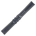 22mm Croc Grain, Genuine Leather Watch Band with Metal Buckle, Padded