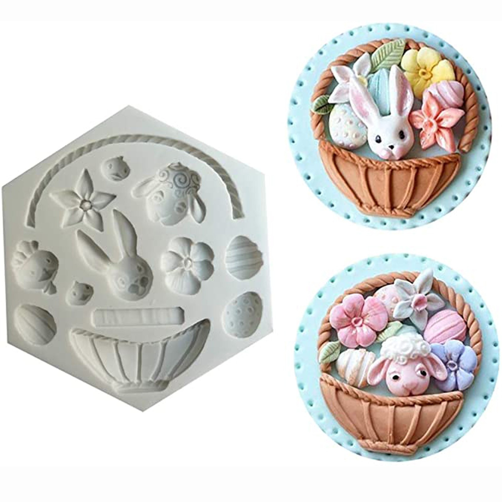 DYTTDG School Supplies Set Easter Series Silicone Fondant Cake