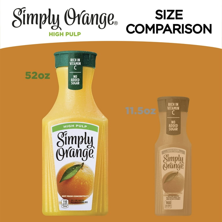 Simply Orange Pulp Free Juice Bottle, 52 fl oz, Orange