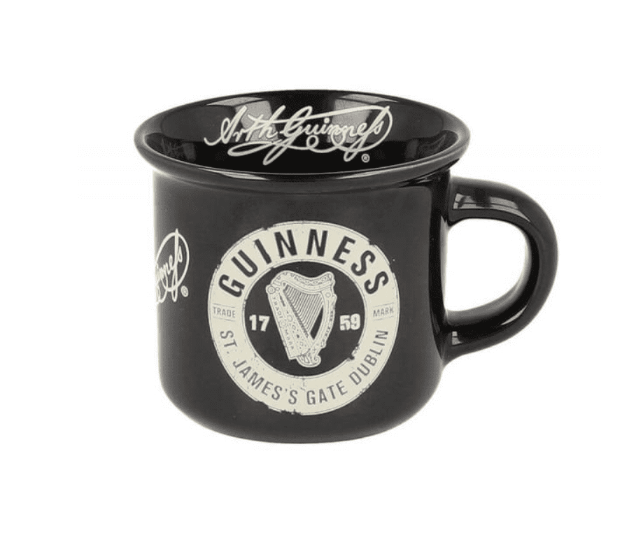 Ceramic Guinness White Espresso Mug With Archive Label Design 
