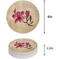 thumbnail image 1 of FMSHPON Pink Magnolia Flowers on Vintage Set of 8 Round Coaster for Drinks, Absorbent Ceramic Stone Coasters Cup Mat with Cork Base for Home Kitchen Room Coffee Table Bar Decor, 1 of 6