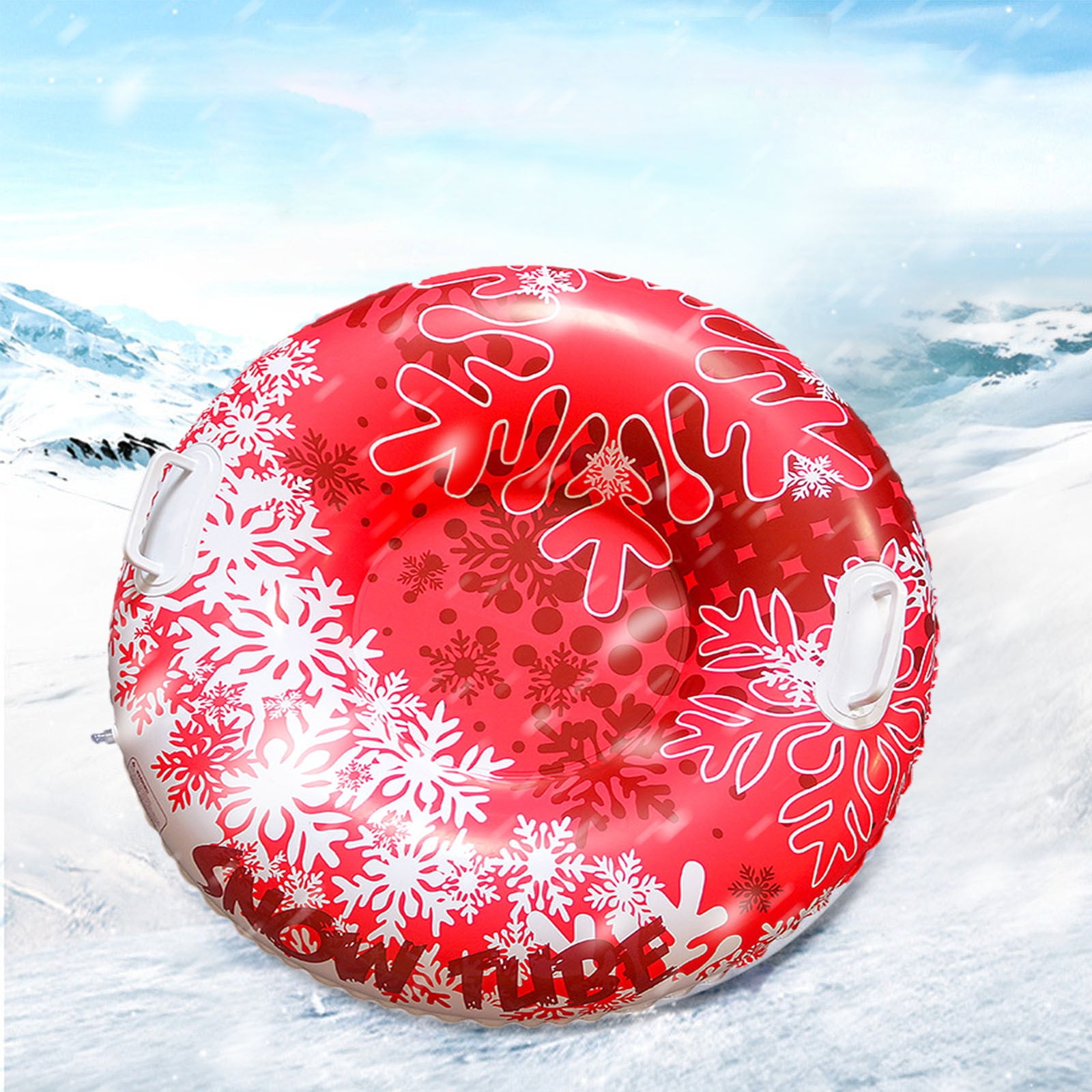 C Winter Inflatable Snow Tube For Kids 32 Inch Heavy Duty Sled For Adults Outdoor Snow Sliding
