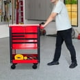 thumbnail image 2 of HPDMC 5-Drawer Rolling Tool Cart - Heavy Duty Mobile Tool Cabinet with Steel Workbench Top & Wooden Folding Side Table - 500 lbs Capacity Mechanic Tool Trolley with Locking Casters, 2 of 17