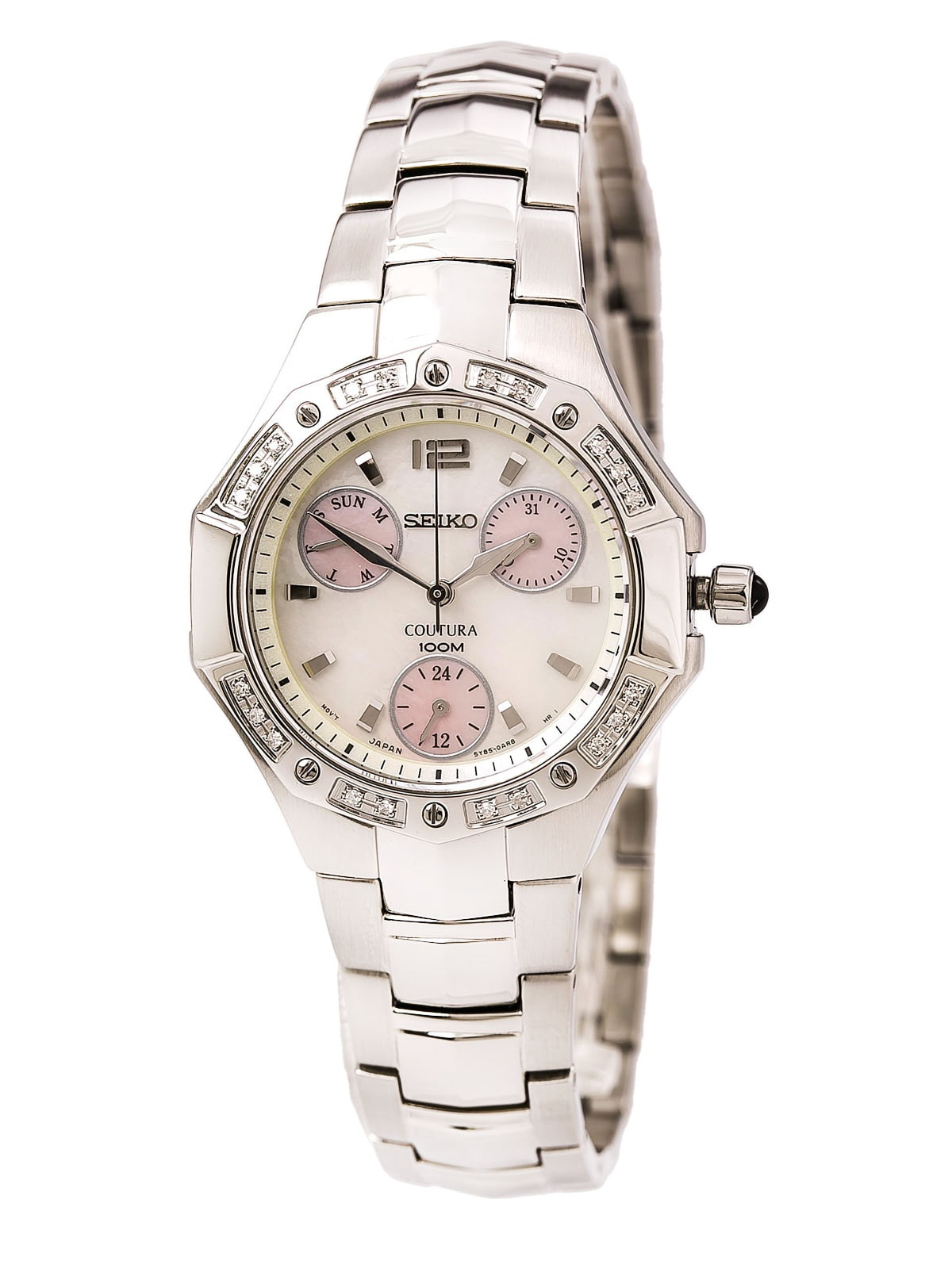 Seiko SUK011 Women's Coutura Diamond White MOP Dial Stainless Steel Bracelet Watch - Walmart.com