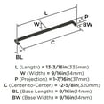 thumbnail image 5 of Amerock Balon 12-5/8 inch (320mm) Center-to-Center Oil-Rubbed Bronze Cabinet Pull, 5 of 6
