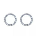 thumbnail image 6 of RSAMD 1Pair Fashion Dazzling Circle Stud Earrings With Crystal Zircon Simple Earrinjo-Silver-, 6 of 7