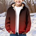 thumbnail image 2 of Coerni Oversized Fuzzy Fleece Sweatshirt for Boys Girls Fleece Lined Sherpa Pullover Full Zip Gradient Thermal Jacket Hoodies Coat, 2 of 8