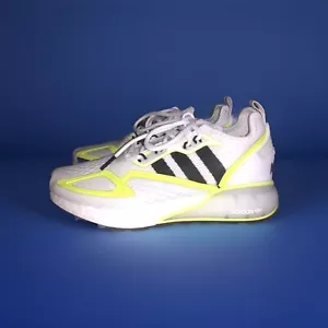 Adidas ZX 2K Boost J White & Volt Athletic Training Shoes Sz 6