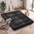 thumbnail image 3 of Sweetcrispy Queen Japanese Floor Mattress with Washable Cover, Folding Memory Foam Sleeping Mat for Dorm, Camping & Guest Room, Black, 3 of 9