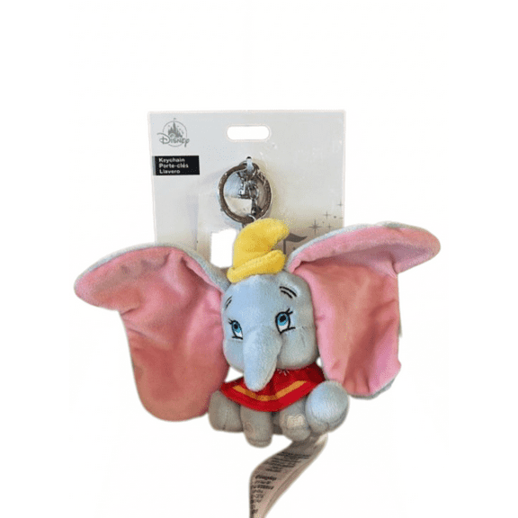 Disney Parks Dumbo Plush Keychain With Feather Charm New With Card