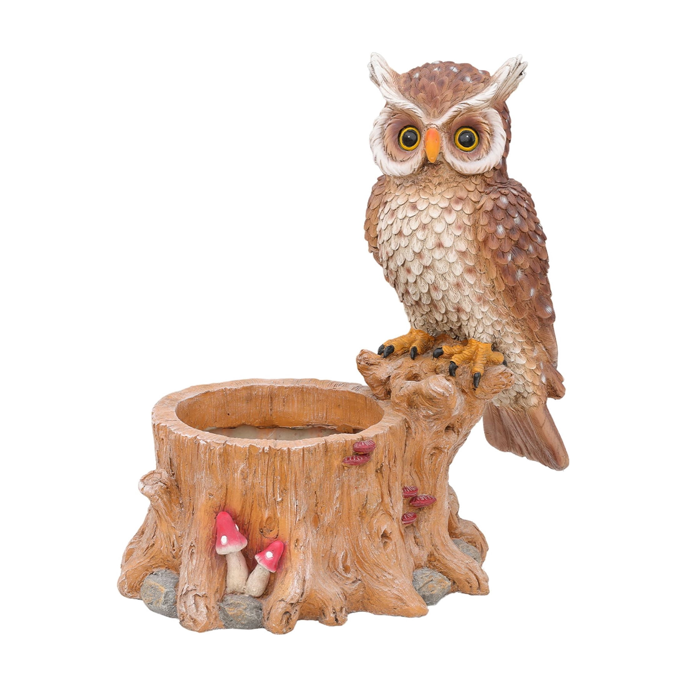 Noble House Owl Garden Planter Pot, Whimsical Resin Figurine Flower Pot for Outdoor Porch and Yard Decor, Multicolor